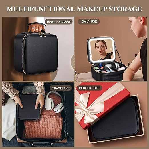 Makeup Organizer with LED Mirror