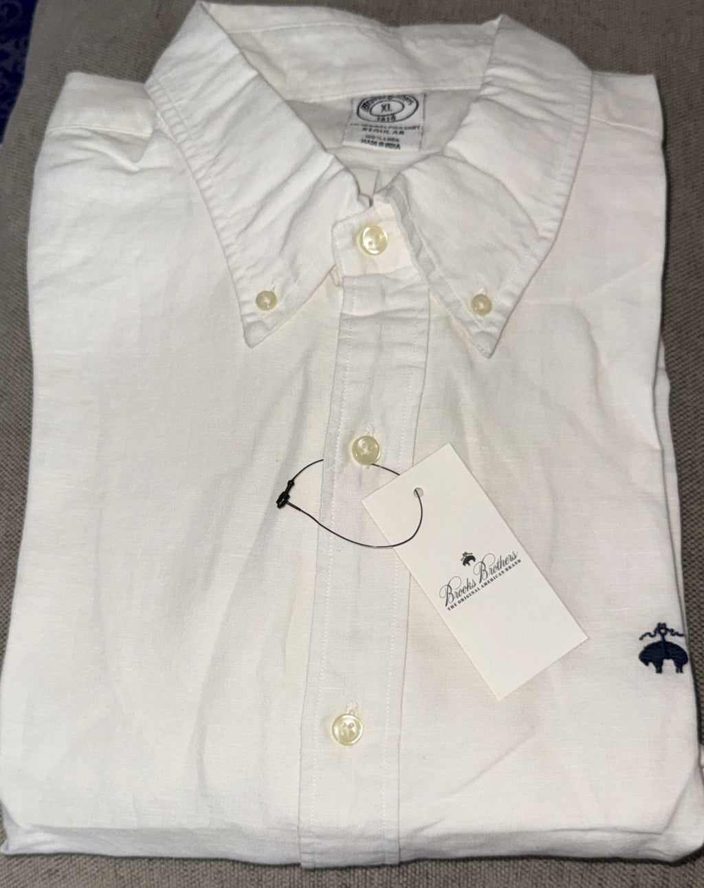 Brook Brothers - White Full Sleeved Linen Shirt