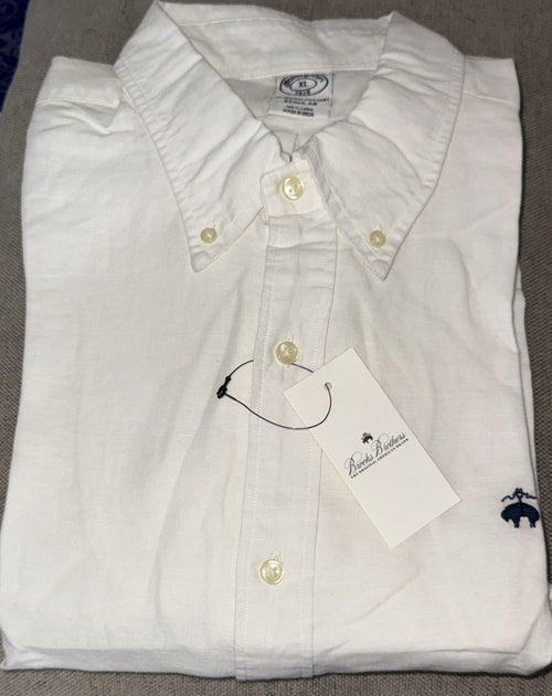 Brook Brothers - White Full Sleeved Linen Shirt