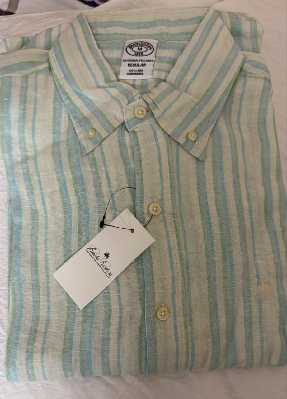 Brook Brothers - Striped Full Sleeved Linen Shirt