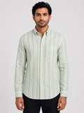 Brook Brothers - Striped Full Sleeved Linen Shirt