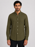 Brook Brothers - Olive Green Full Sleeved Linen Shirt