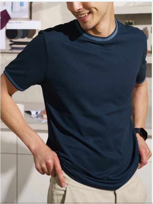 DAMENSCH Pique Tonal Ribbed T-Shirt