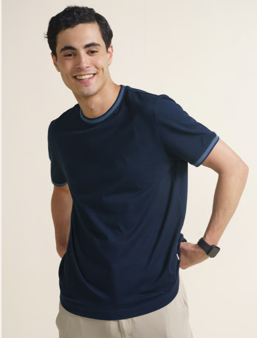 DAMENSCH Pique Tonal Ribbed T-Shirt