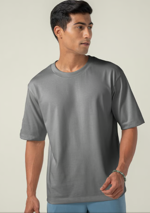 Round Neck Drop-Shoulder Sleeves Oversized T-Shirt