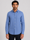 HACKETT LONDON - Blue Full Sleeved Linen Shirt