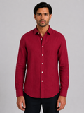 HACKETT LONDON - Red Full Sleeved Linen Shirt