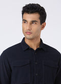 Men Navy Solid Shirt