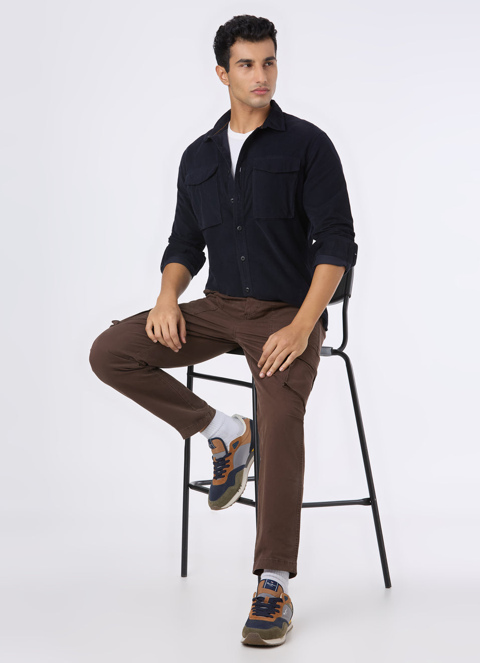 Men Navy Solid Shirt