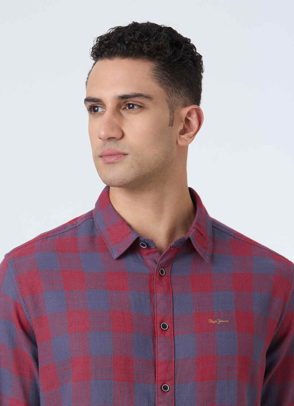 Men Red Check Full Sleeve Shirt