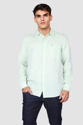 Wrangler Solid Linen Blend Regular Fit Men's Casual Shirt (Pistachio)