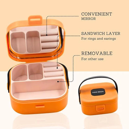 Mini Jewellery Organiser Box With Mirror